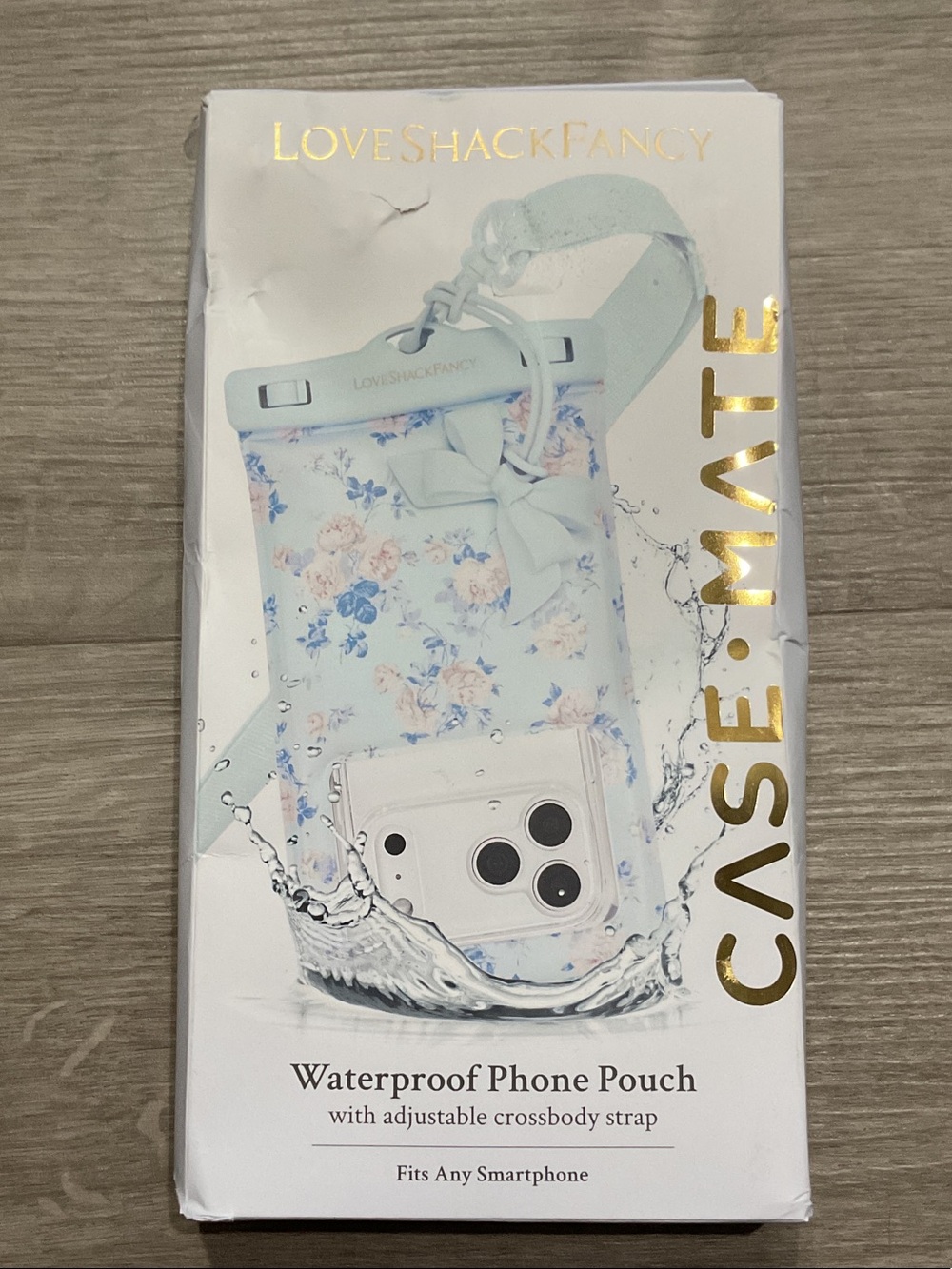 case-mate Floral Waterproof Phone Pouch - Light Blue, Pink, White